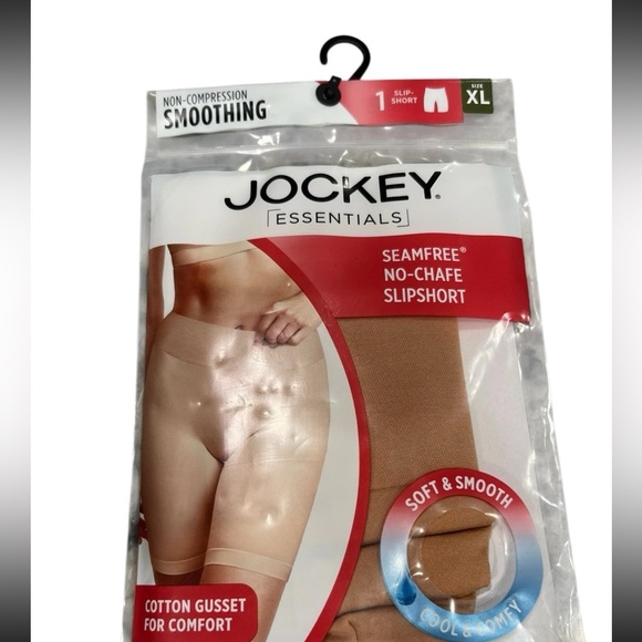 Jockey Essentials Seamfree NoChafe Slipshort‎ Beige Soft Smooth CoolComfy NEW XL - Picture 1 of 4